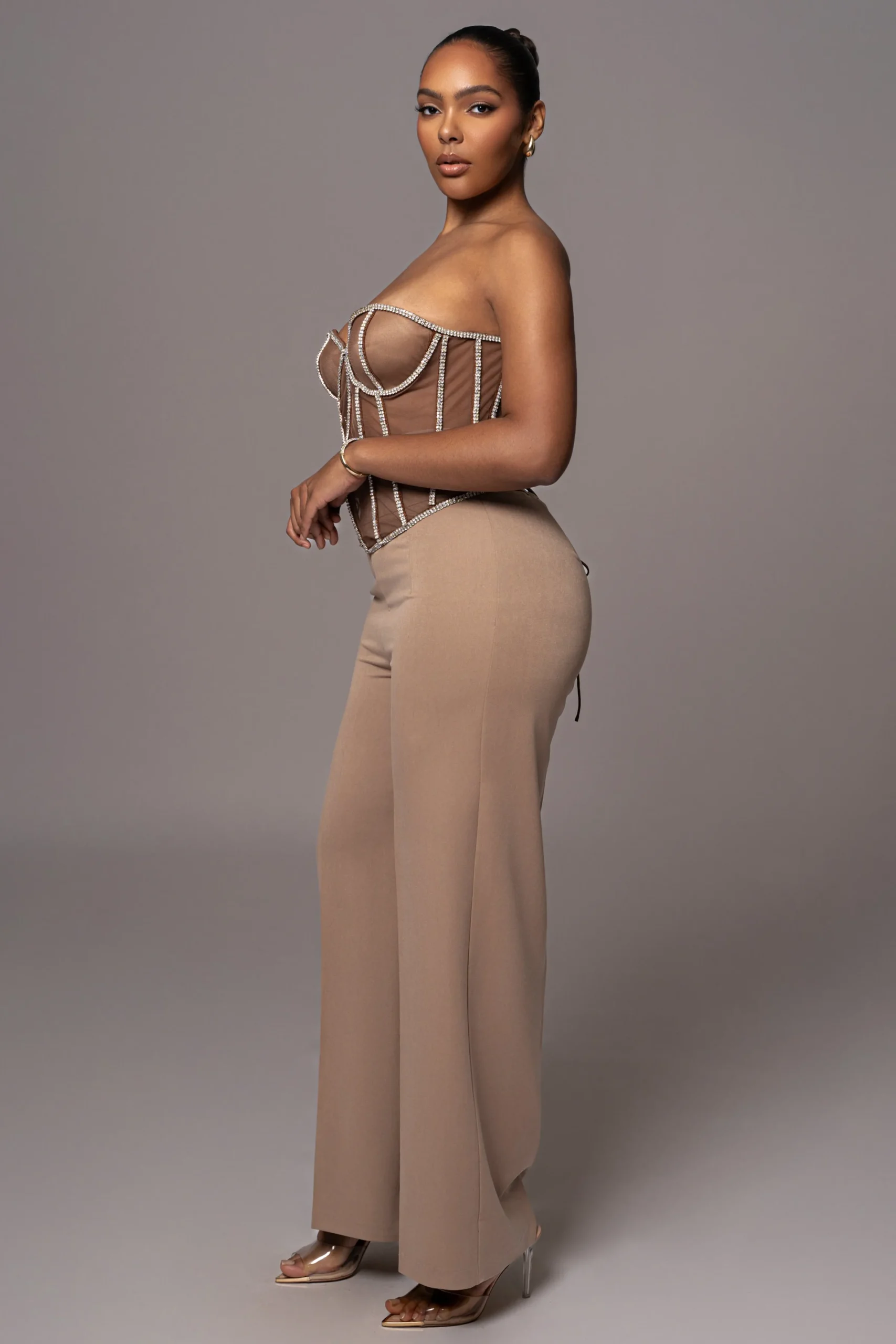 JLUXLABEL Dark Limited Edition Rhinestone Crystal Corset