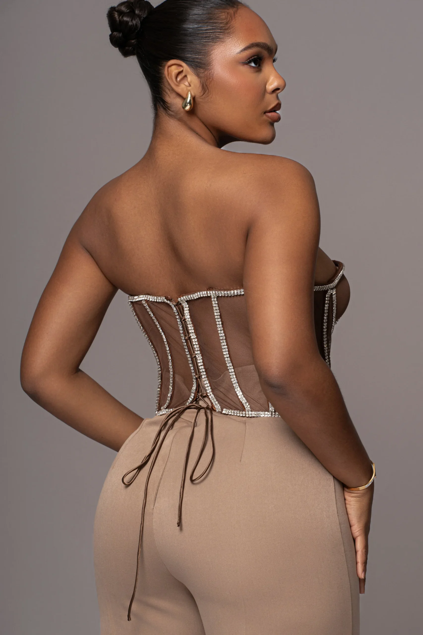 JLUXLABEL Dark Limited Edition Rhinestone Crystal Corset