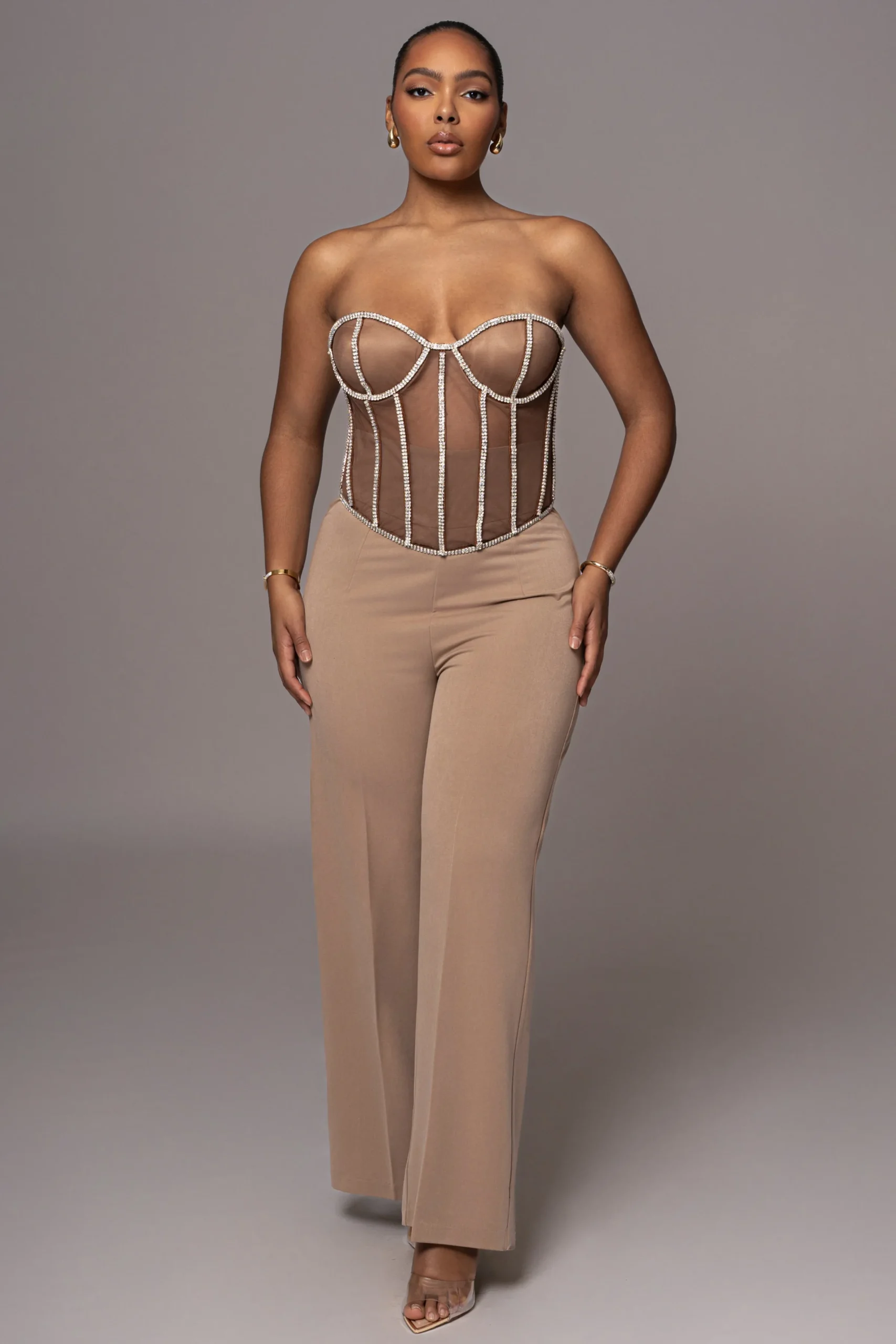JLUXLABEL Dark Limited Edition Rhinestone Crystal Corset