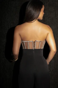 JLUXLABEL Dark Limited Edition Rhinestone Crystal Corset