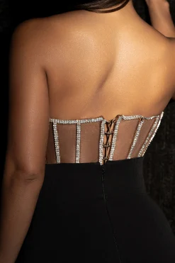 JLUXLABEL Dark Limited Edition Rhinestone Crystal Corset