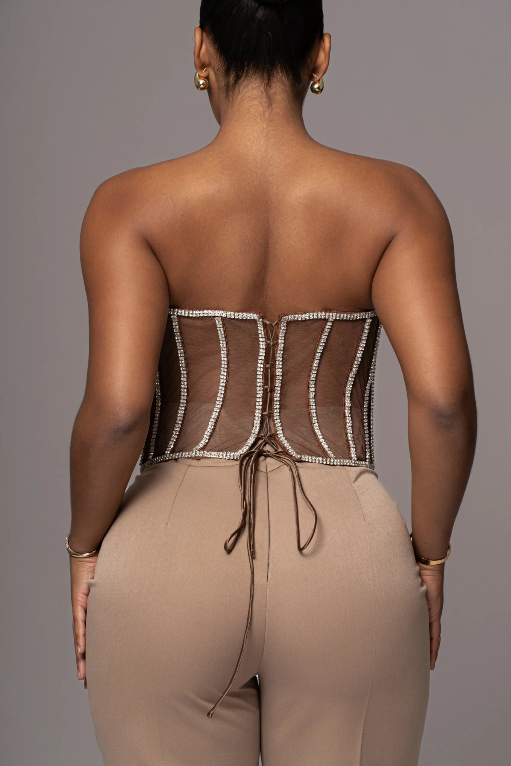 JLUXLABEL Dark Limited Edition Rhinestone Crystal Corset