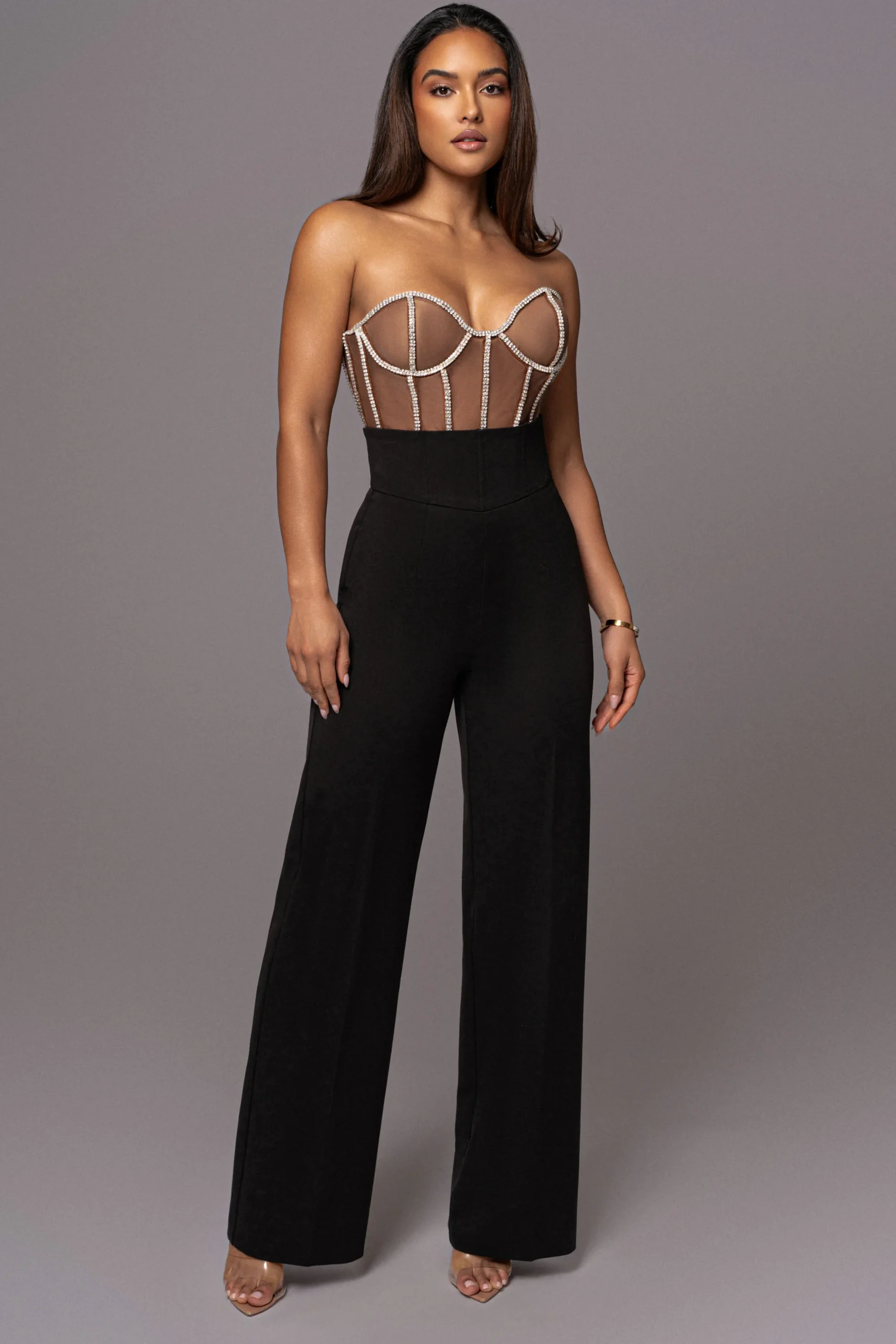 JLUXLABEL Dark Limited Edition Rhinestone Crystal Corset
