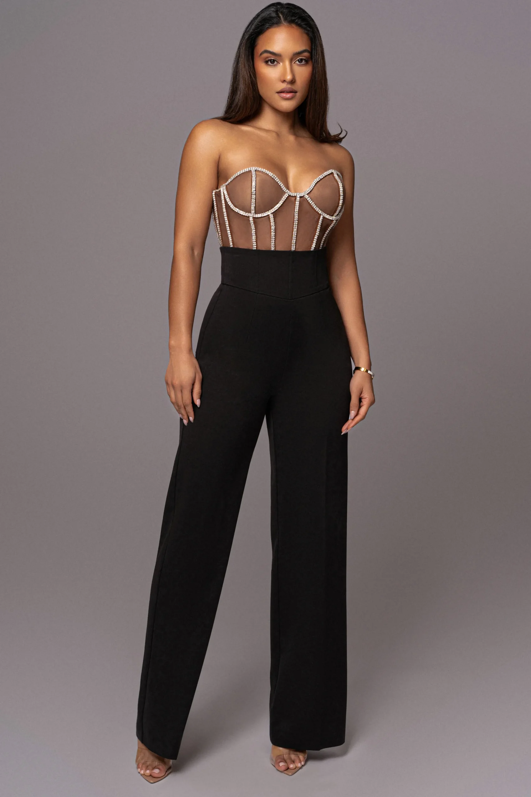 JLUXLABEL Dark Limited Edition Rhinestone Crystal Corset