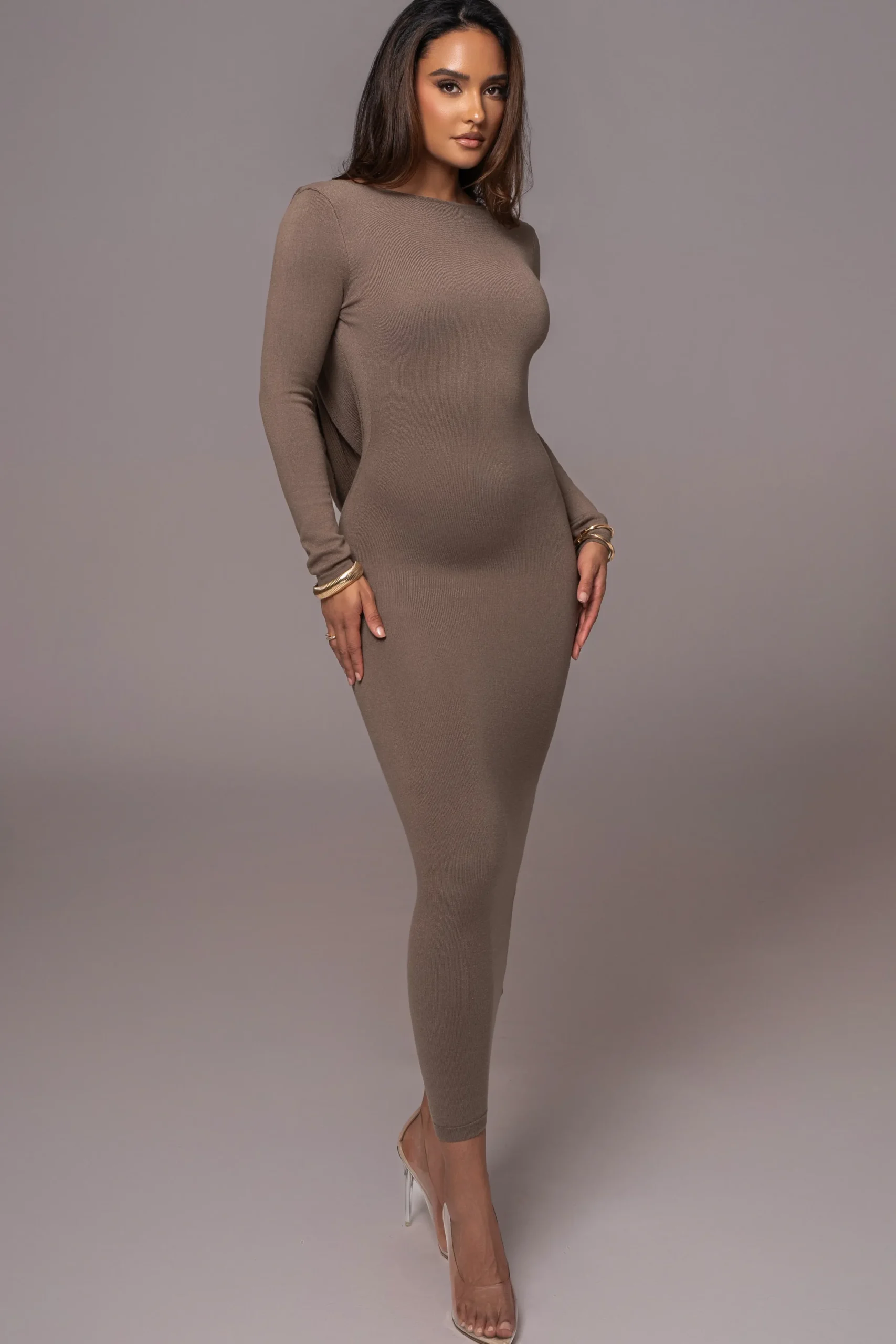 JLUXLABEL Deep Olive Heavenly Knit Maxi Dress
