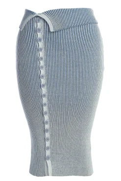JLUXLABEL Denim/White Over The Top Skirt
