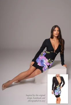 JLUXLABEL Floral Print Exotic Flower Dress