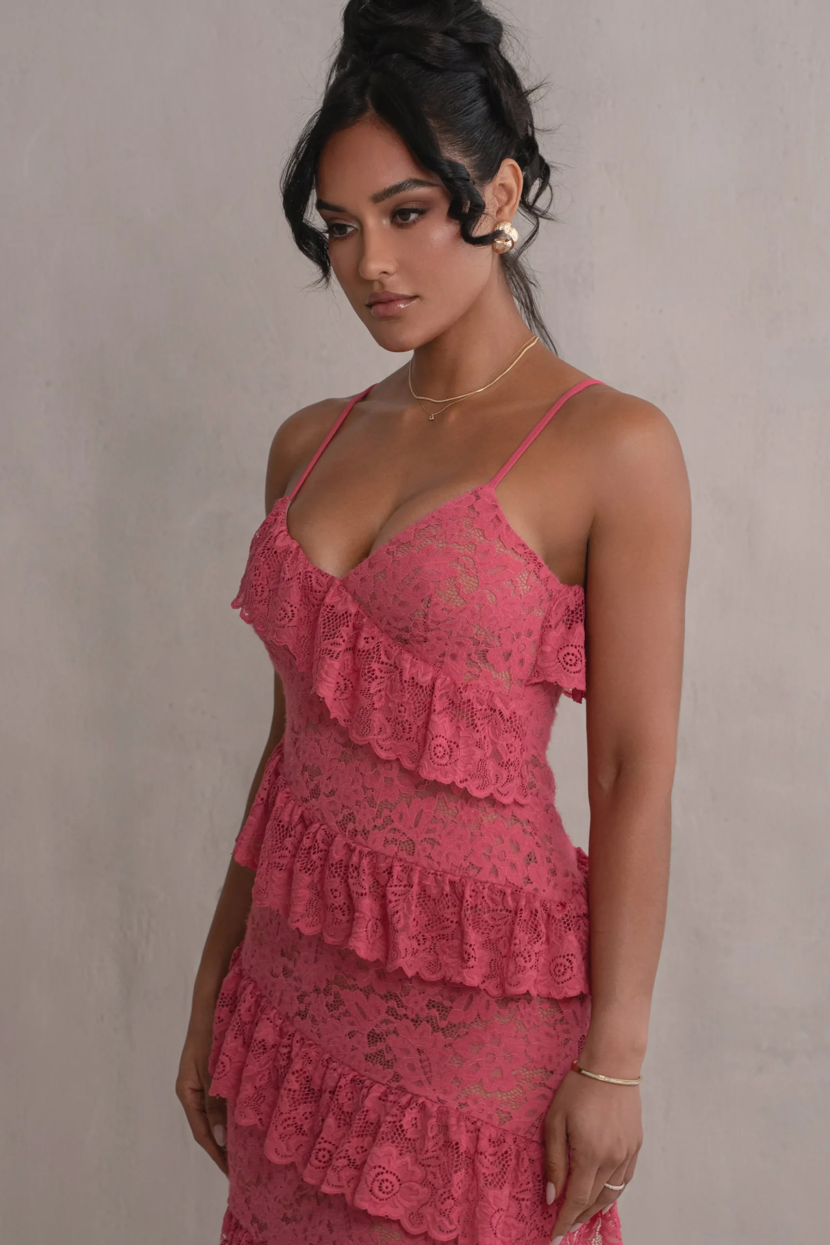 JLUXLABEL Fuchsia Feeling Of Forever Ruffle Dress