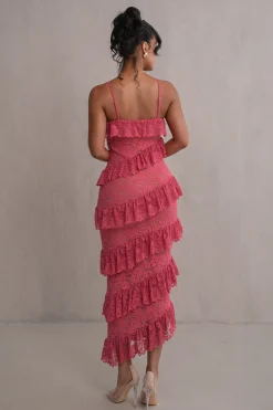 JLUXLABEL Fuchsia Feeling Of Forever Ruffle Dress
