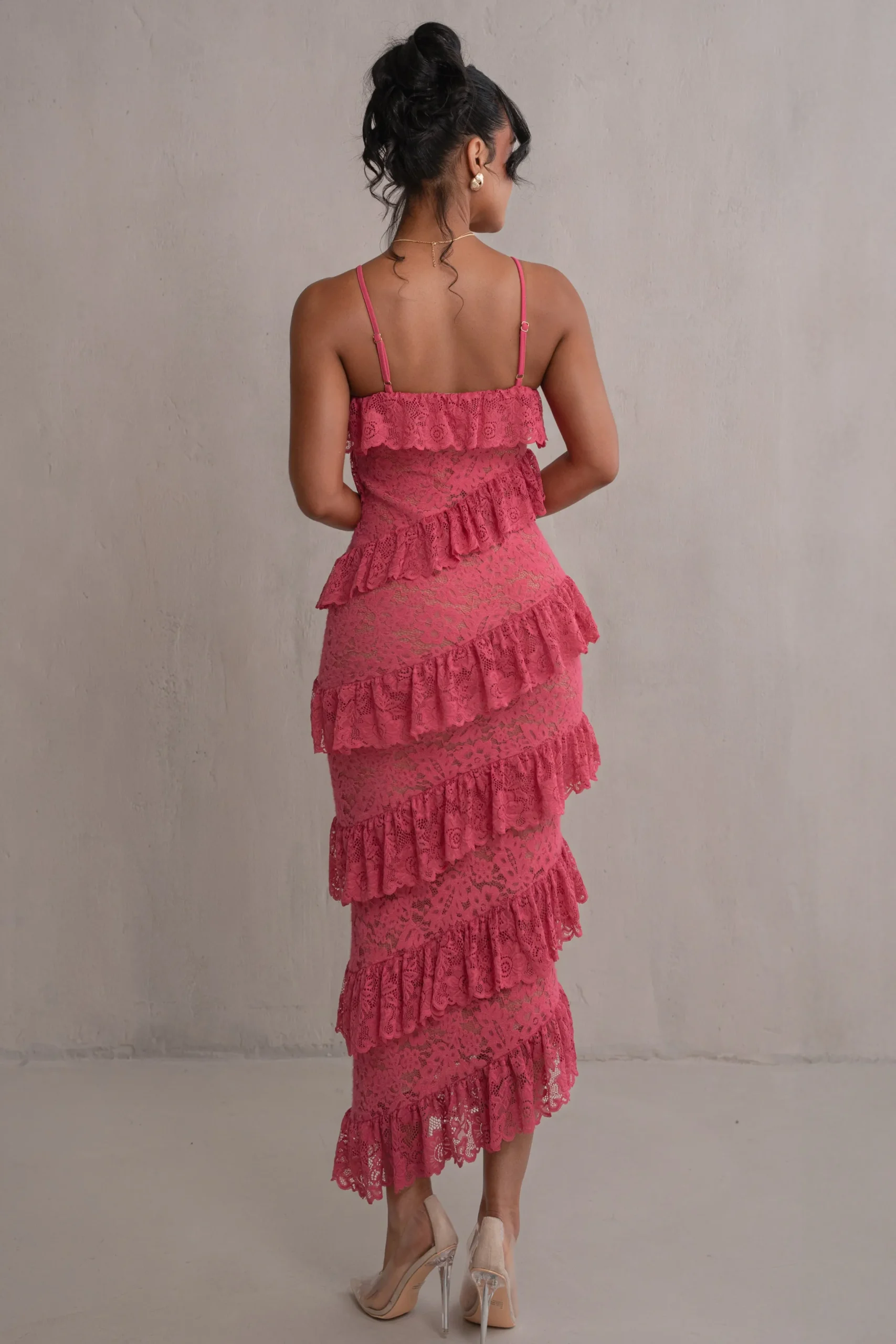 JLUXLABEL Fuchsia Feeling Of Forever Ruffle Dress