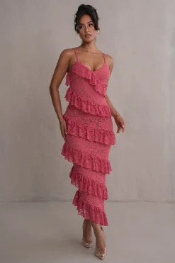 JLUXLABEL Fuchsia Feeling Of Forever Ruffle Dress