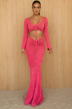 JLUXLABEL Fushia Resort Two-Piece Skirt Set