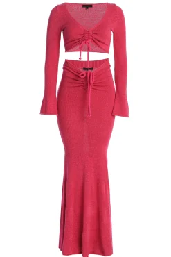 JLUXLABEL Fushia Resort Two-Piece Skirt Set