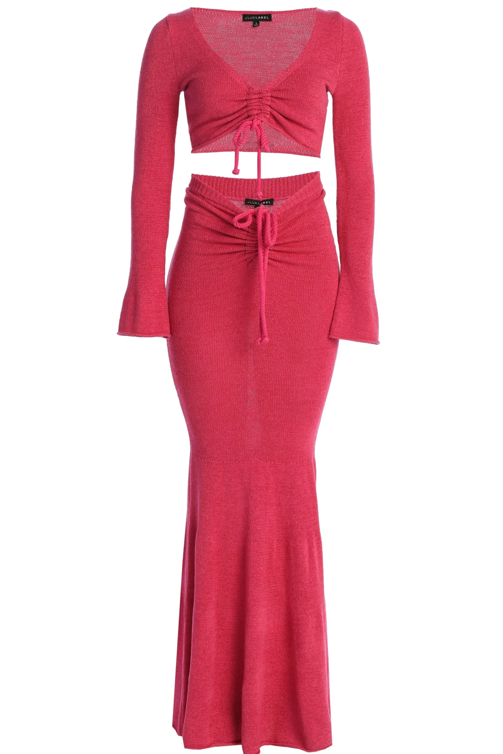 JLUXLABEL Fushia Resort Two-Piece Skirt Set