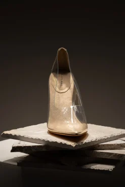 JLUXLABEL Glass Doll Clear Pumps