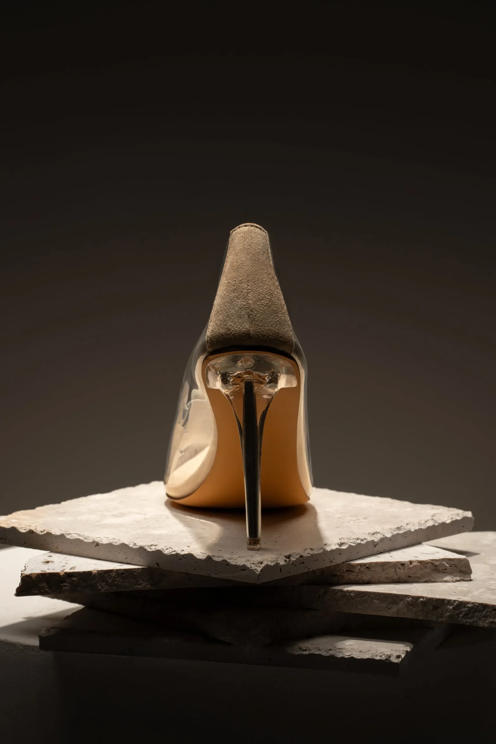 JLUXLABEL Glass Doll Clear Pumps