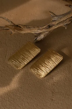 JLUXLABEL Gold Arin Rectangle Drop Earrings
