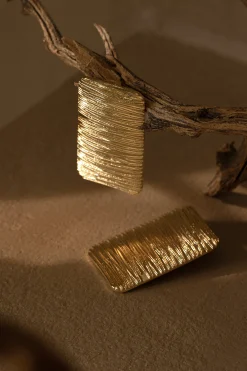 JLUXLABEL Gold Arin Rectangle Drop Earrings