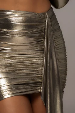 JLUXLABEL Gold Calix Metallic Skirt