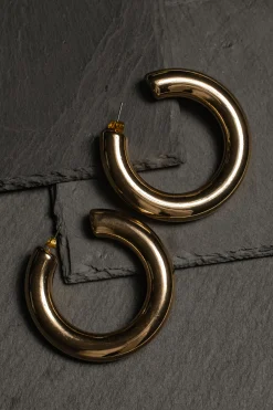 JLUXLABEL Gold Cinema Hoop Earrings
