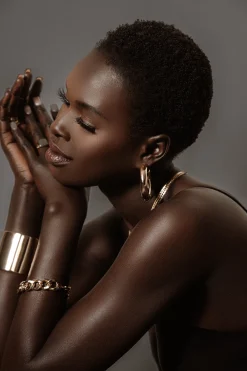 JLUXLABEL Gold Cinema Hoop Earrings