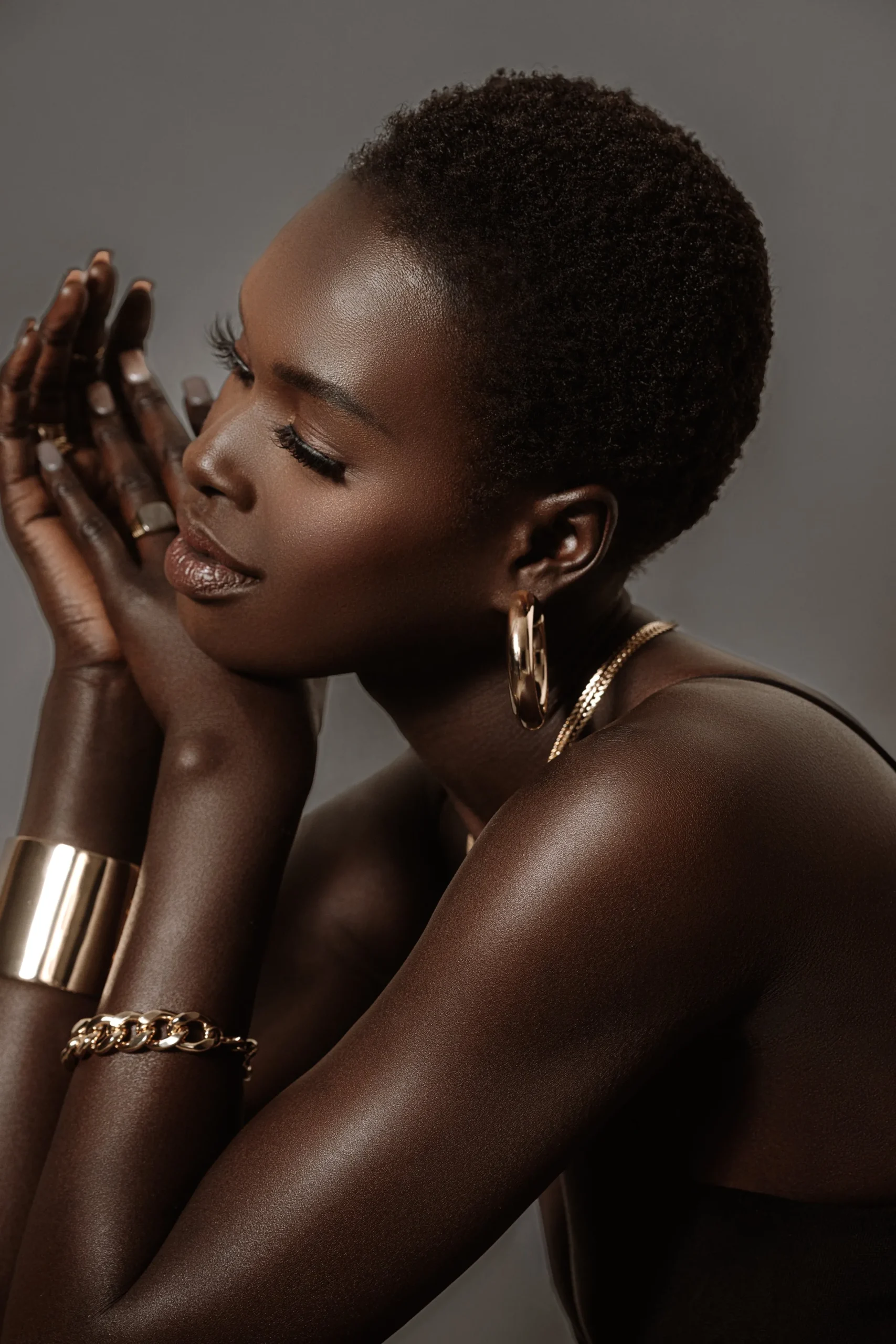 JLUXLABEL Gold Cinema Hoop Earrings