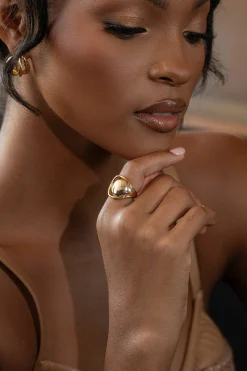 JLUXLABEL Gold Crossover Ring