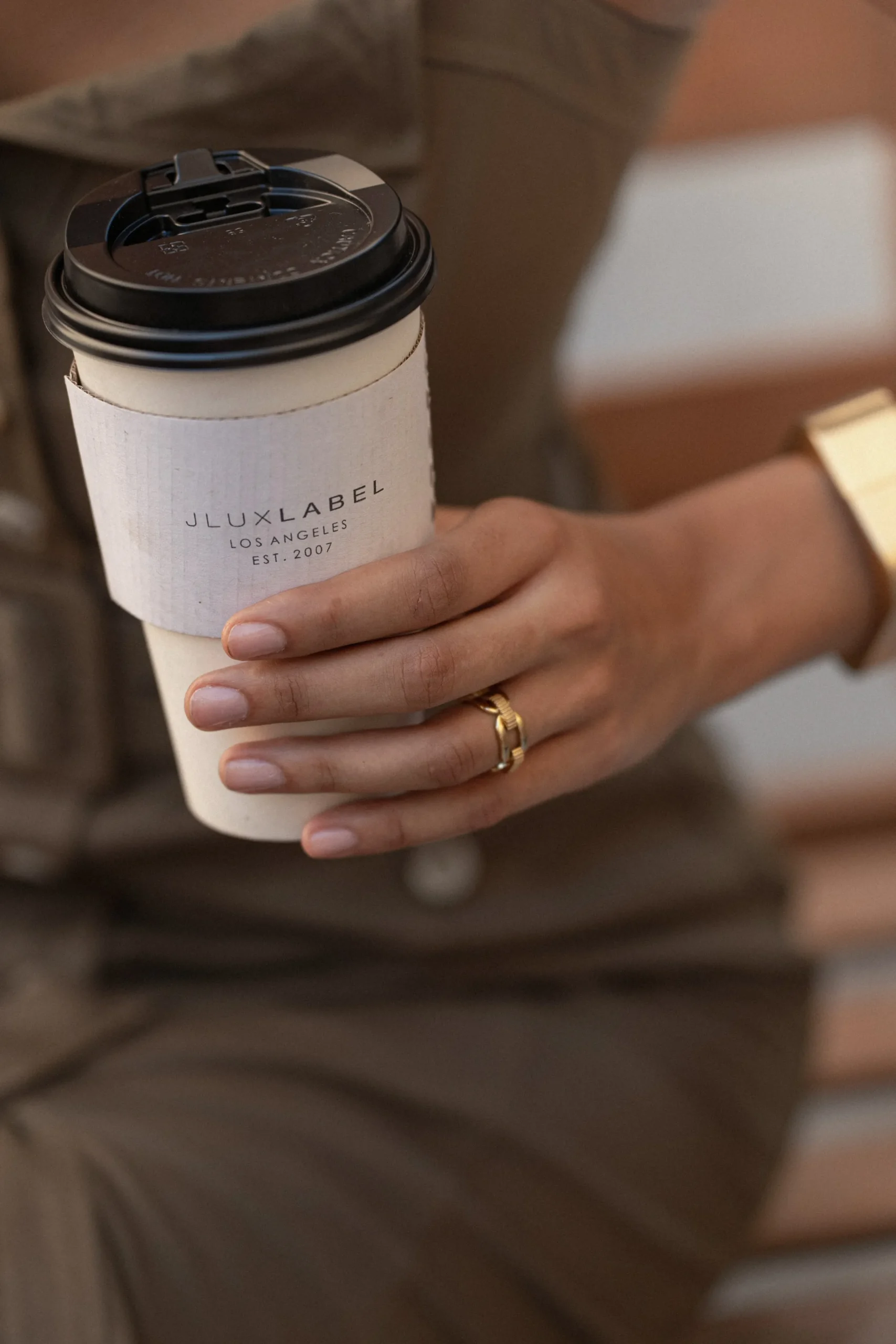 JLUXLABEL Gold Emi Chain Ring