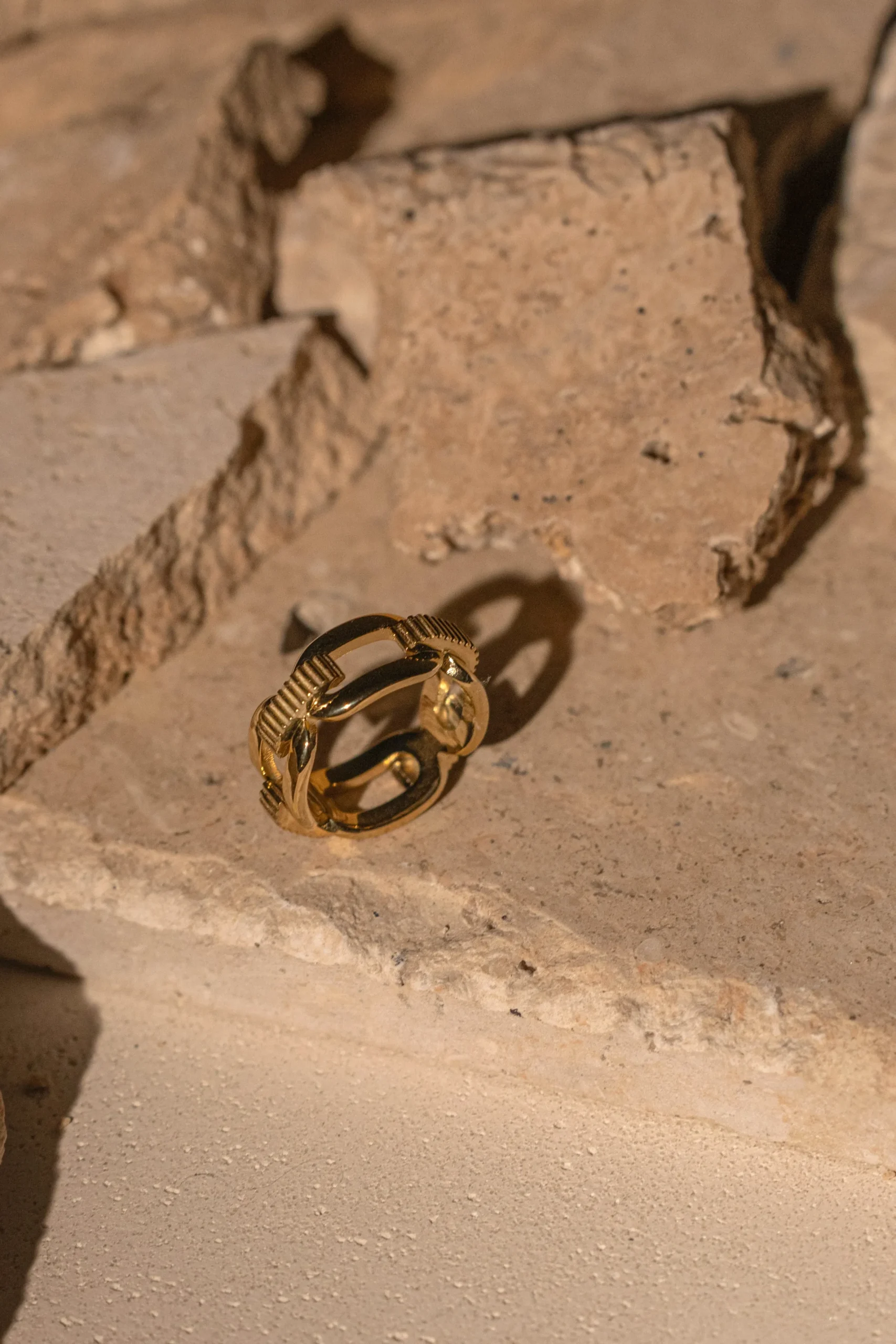 JLUXLABEL Gold Emi Chain Ring