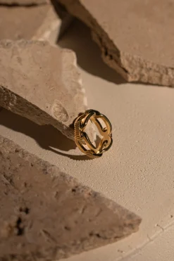 JLUXLABEL Gold Emi Chain Ring