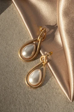 JLUXLABEL Gold Eve Pearl Earrings