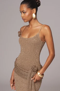 JLUXLABEL Gold Golden Dusk Sequin Dress