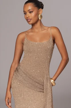 JLUXLABEL Gold Golden Dusk Sequin Dress