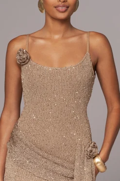 JLUXLABEL Gold Golden Dusk Sequin Dress