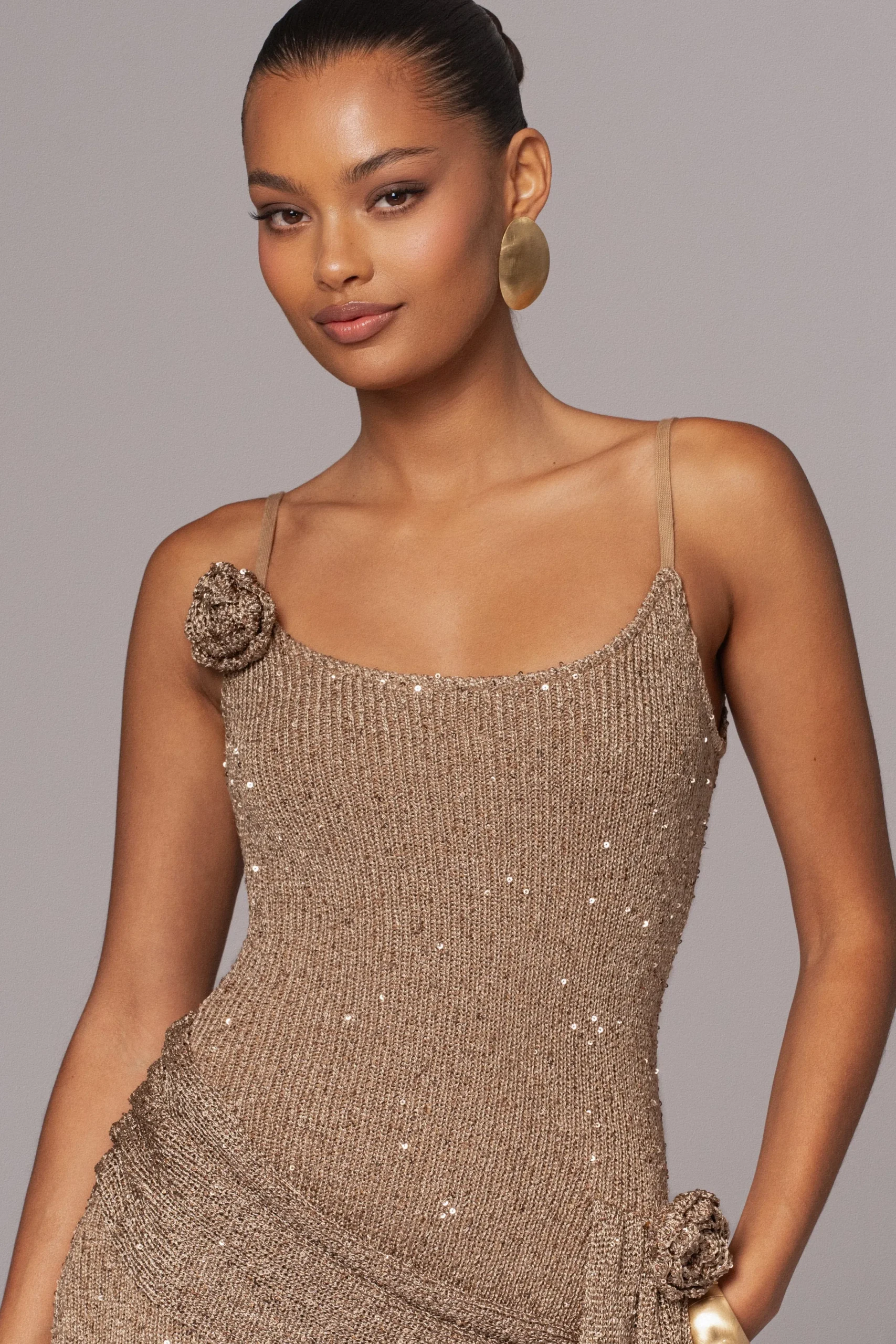 JLUXLABEL Gold Golden Dusk Sequin Dress