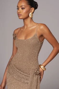 JLUXLABEL Gold Golden Dusk Sequin Dress