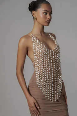 JLUXLABEL Gold Into The Sea Pearl Top