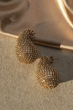 JLUXLABEL Gold Jora Paved Earrings
