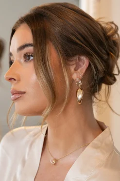 JLUXLABEL Gold Kamila Dangle Earrings