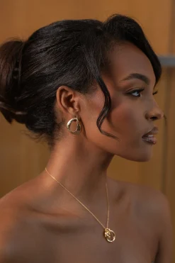 JLUXLABEL Gold Leigh Texture Earrings