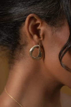 JLUXLABEL Gold Leigh Texture Earrings