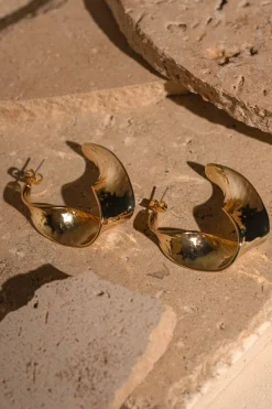 JLUXLABEL Gold Lulu Open Hoop Earrings