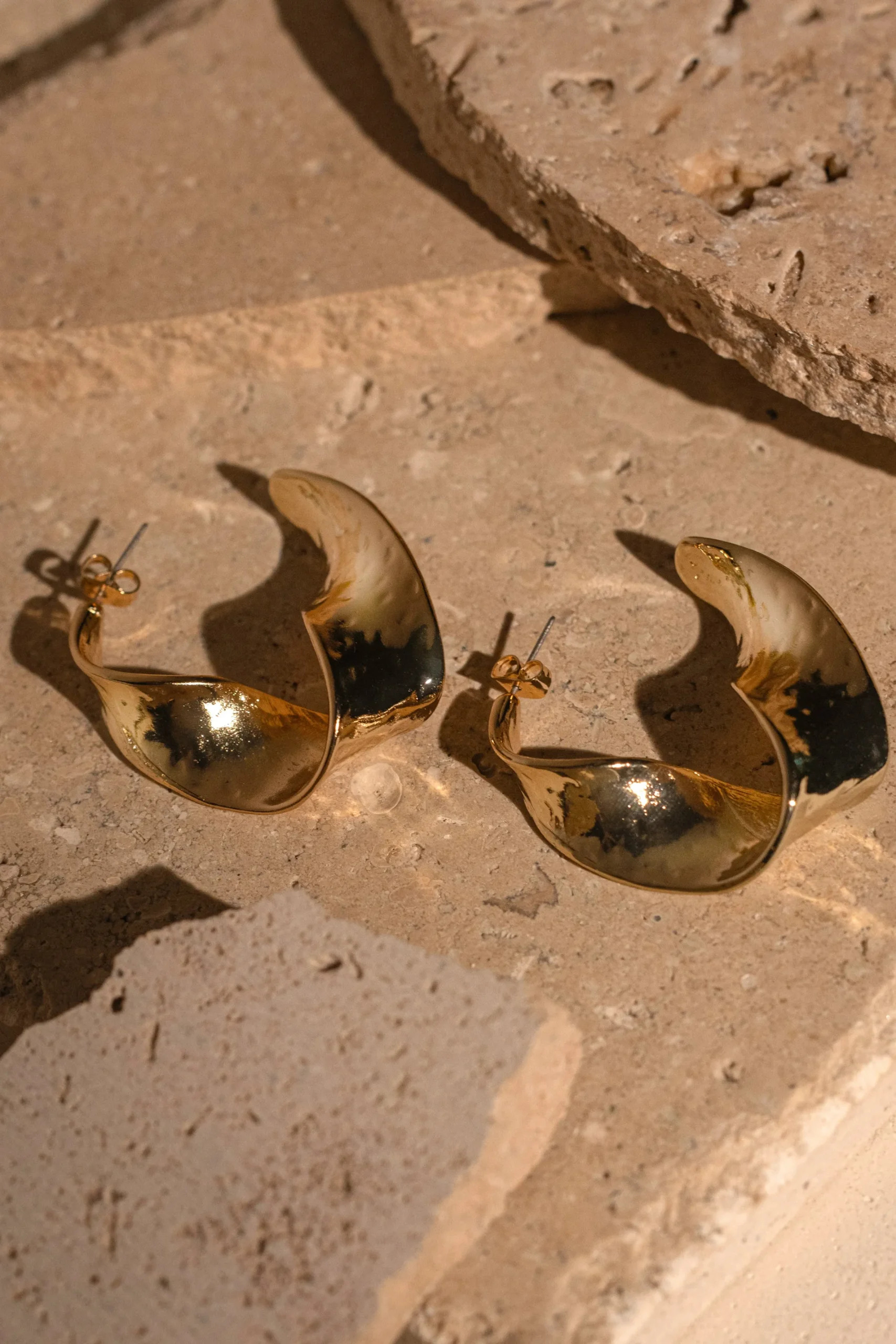 JLUXLABEL Gold Lulu Open Hoop Earrings