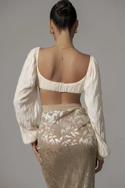 JLUXLABEL Gold Positano Printed Sarong Skirt