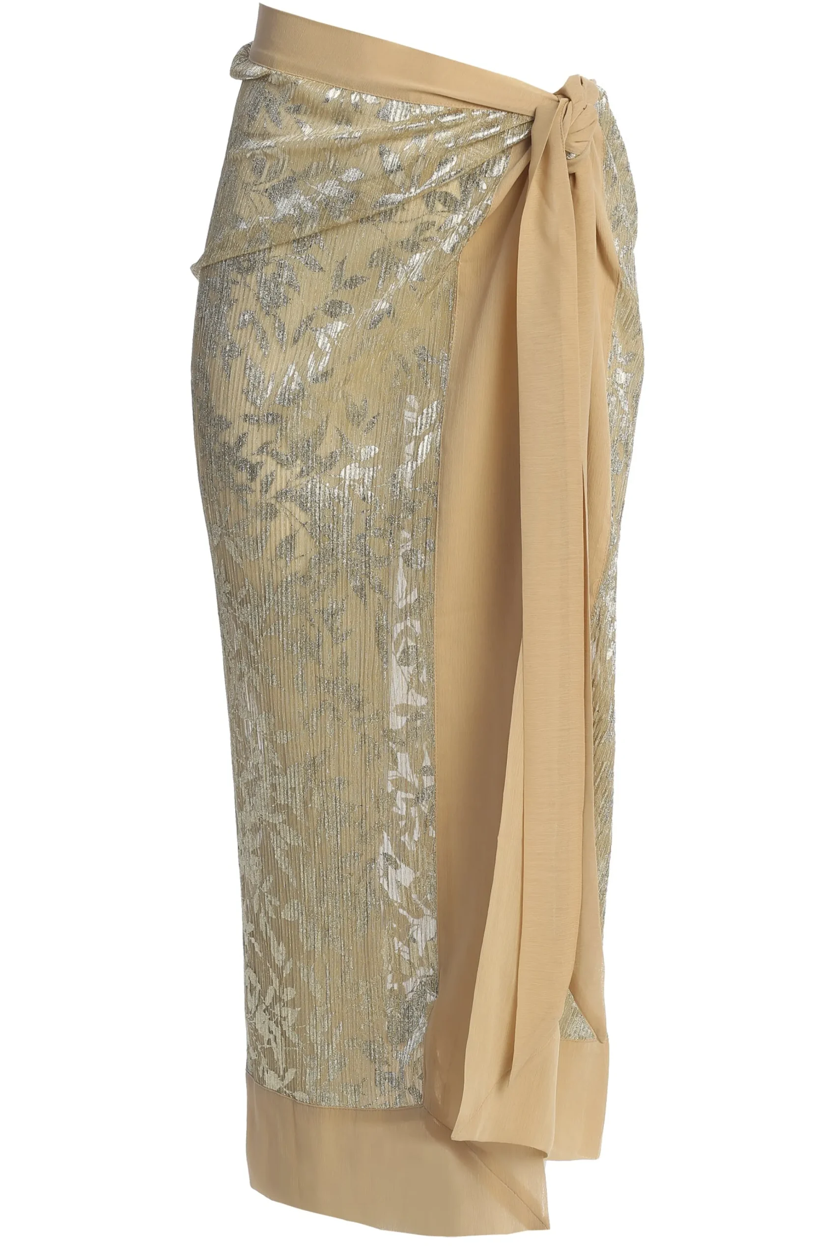 JLUXLABEL Gold Positano Printed Sarong Skirt