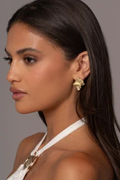 JLUXLABEL Gold Roma Textured Earrings