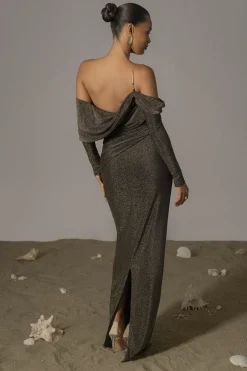 JLUXLABEL Gold Serina Maxi Dress