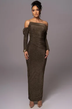 JLUXLABEL Gold Serina Maxi Dress