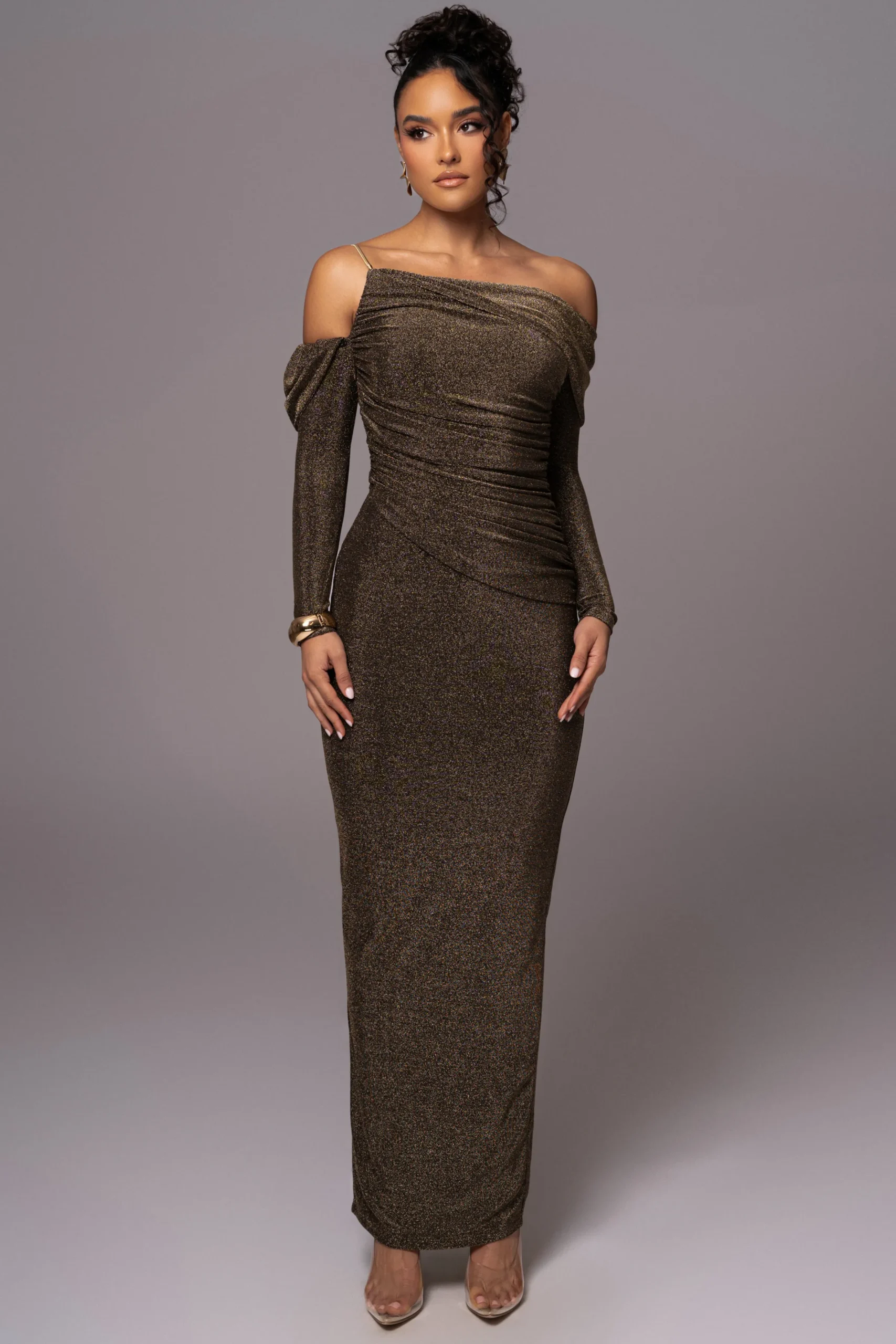 JLUXLABEL Gold Serina Maxi Dress