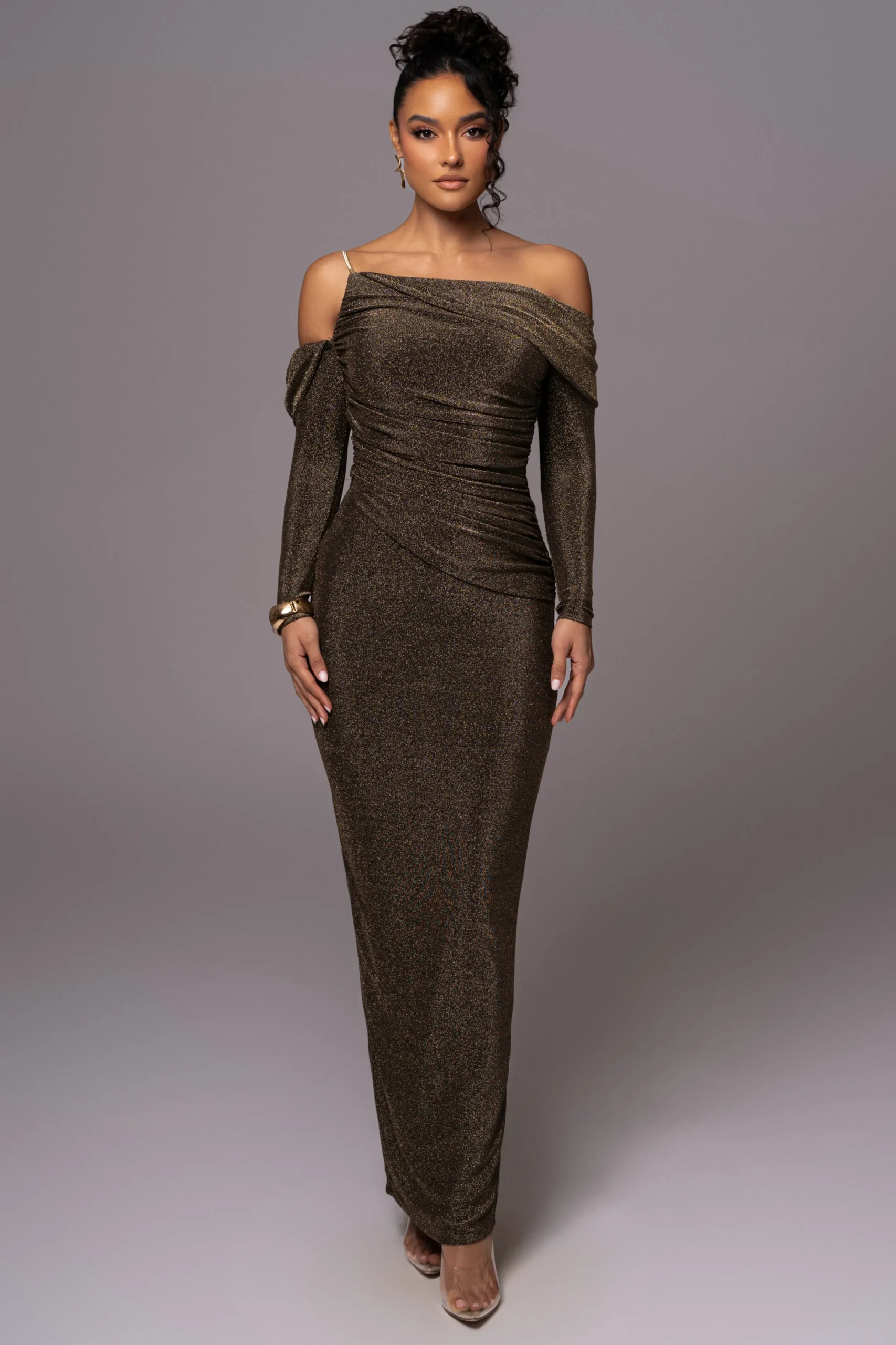 JLUXLABEL Gold Serina Maxi Dress
